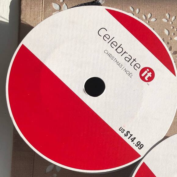 NWT 1 Celebrate It Checkered Wired Jumbo Ribbon Black/White Rolls - Picture 3 of 6